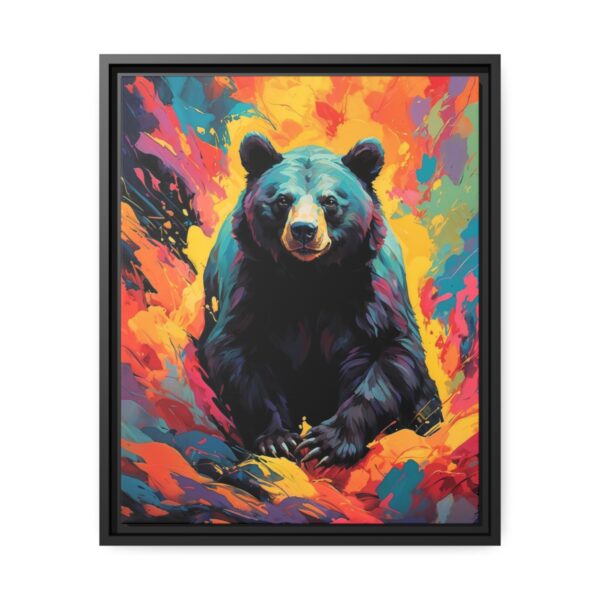 black bear vivid instincts framed canvas