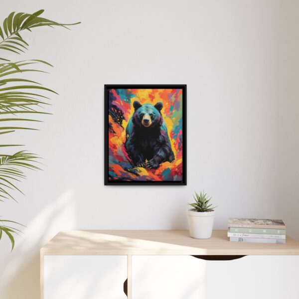 black bear vivid instincts framed canvas