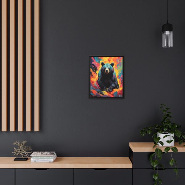 black bear vivid instincts framed canvas