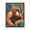 orangutan street graffiti matte canvas with floating black frame