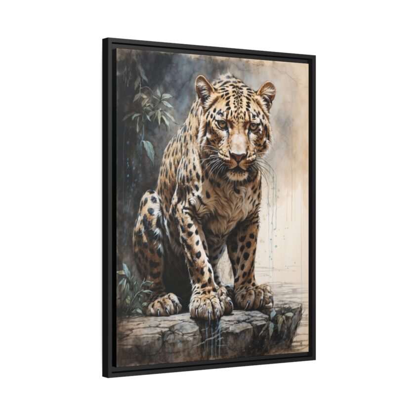 elegant leopard upon a weathered outcrop