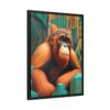 orangutan street graffiti matte canvas with floating black frame