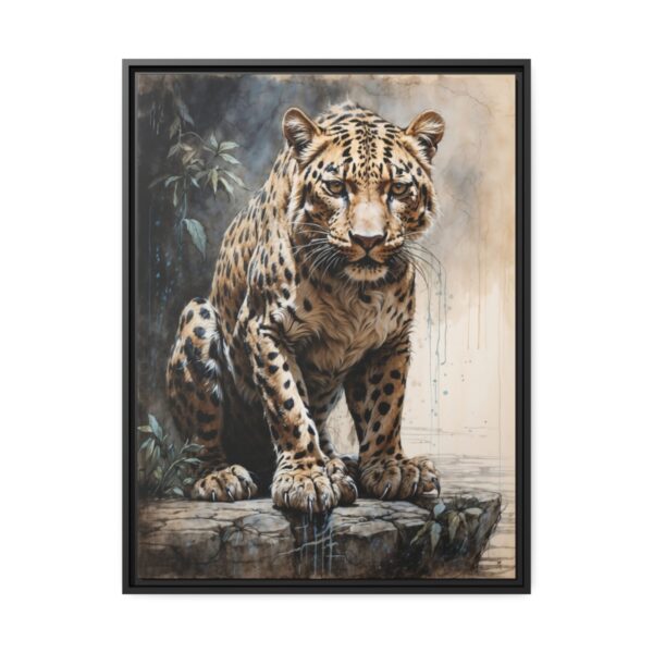 elegant leopard upon a weathered outcrop