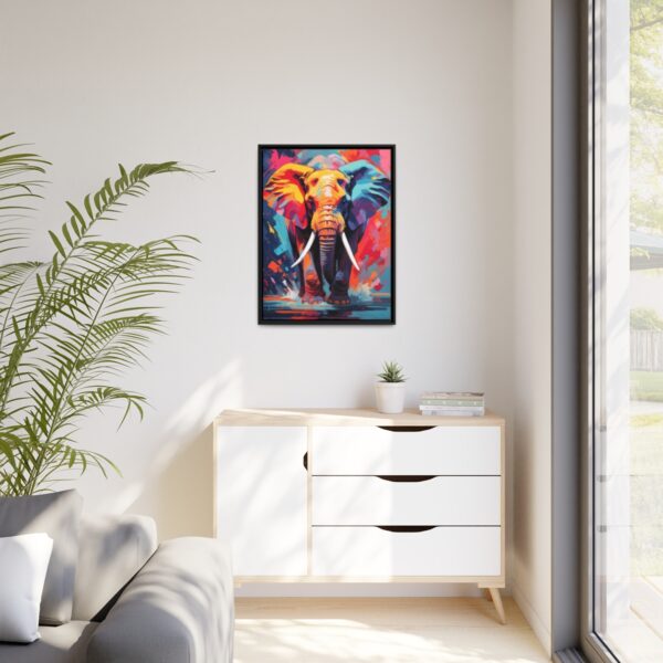 elephant vivid instincts framed canvas