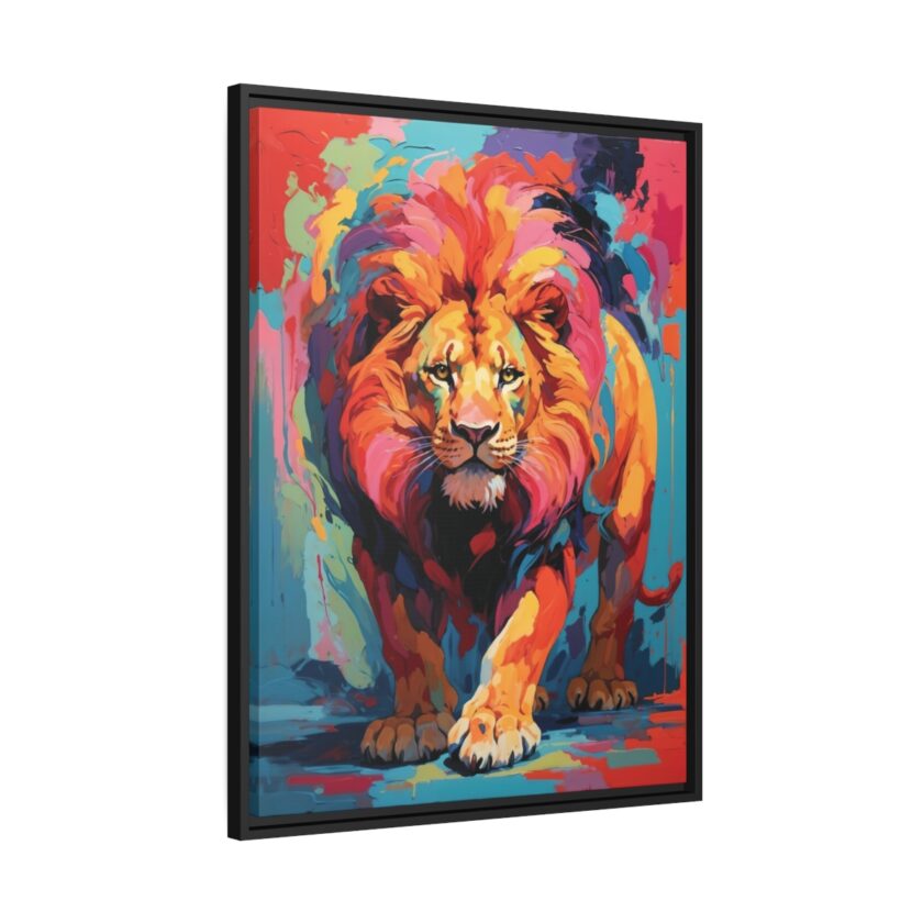 prowling lion vivid instincts framed canvas