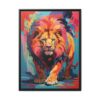 prowling lion vivid instincts framed canvas