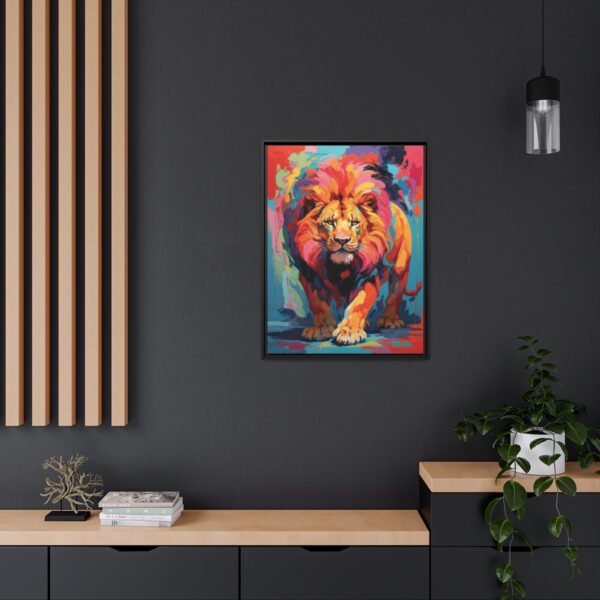 prowling lion vivid instincts framed canvas