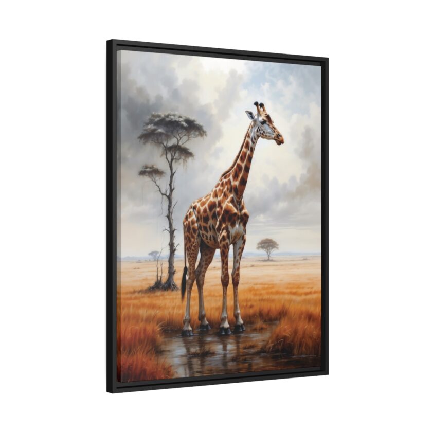 giraffe pastel wilderness framed canvas