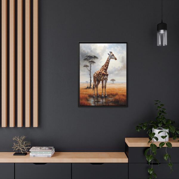 giraffe pastel wilderness framed canvas