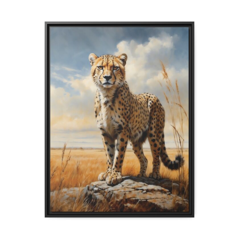 cheetah pastel wilderness framed canvas