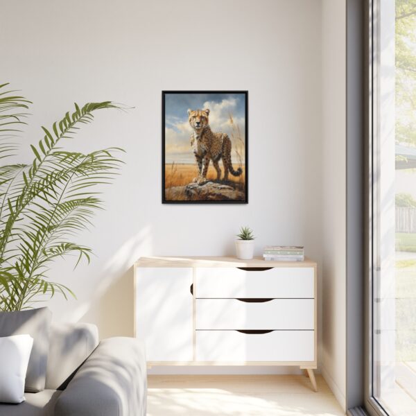 cheetah pastel wilderness framed canvas