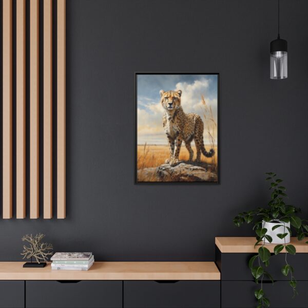 cheetah pastel wilderness framed canvas