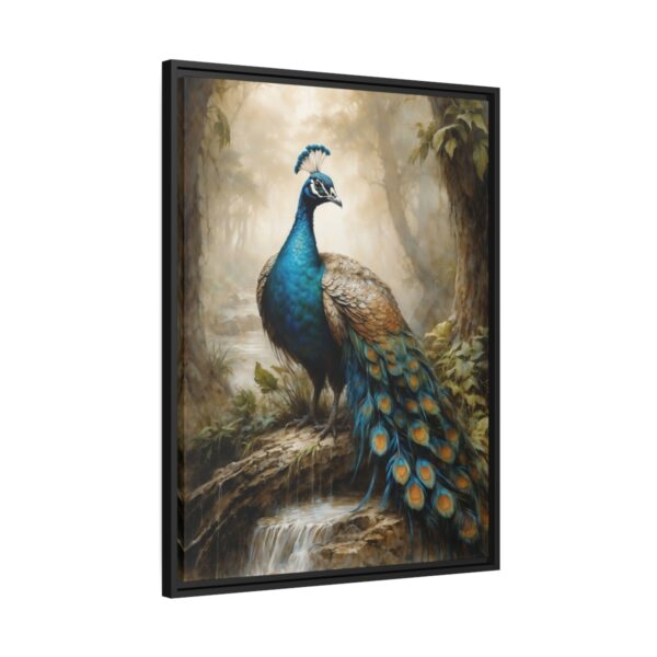 peacock pastel wilderness framed canvas