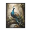 peacock pastel wilderness framed canvas