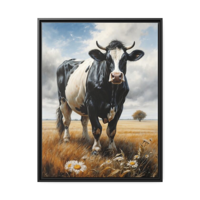 holstein friesian cow pastel wilderness framed canvas