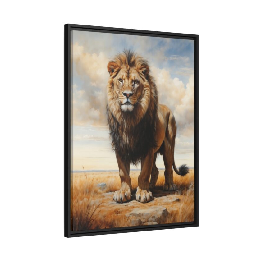 lion pastel wilderness framed canvas