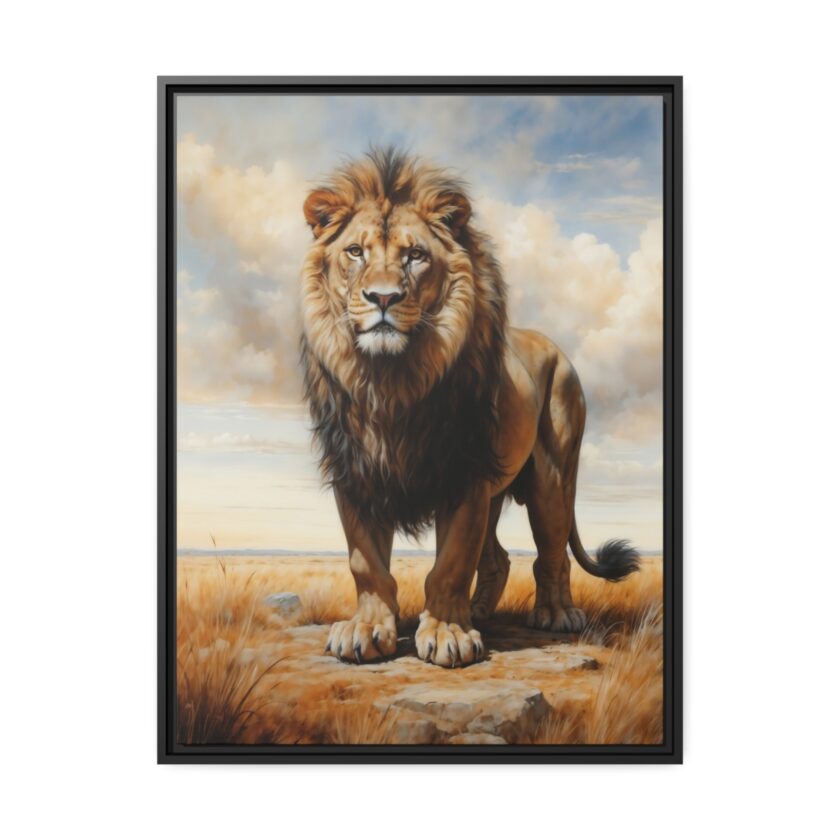 lion pastel wilderness framed canvas