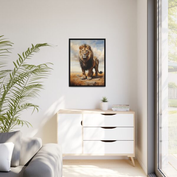 lion pastel wilderness framed canvas