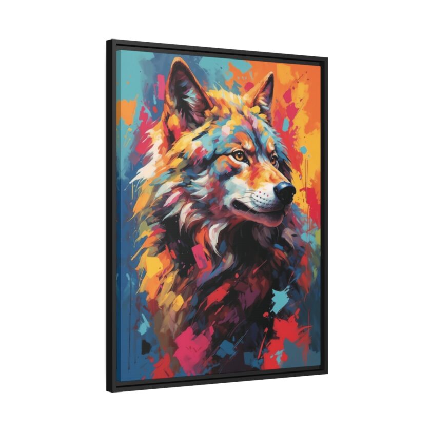 wolf vivid instincts framed canvas