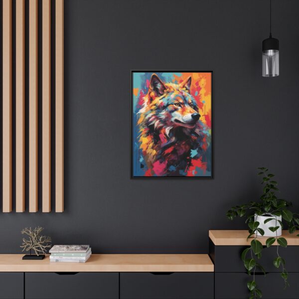 wolf vivid instincts framed canvas