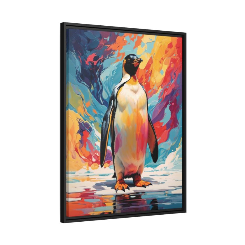 emperor penguin vivid instincts framed canvas