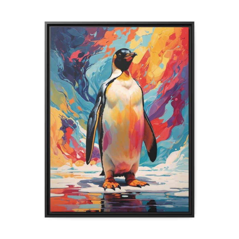 emperor penguin vivid instincts framed canvas