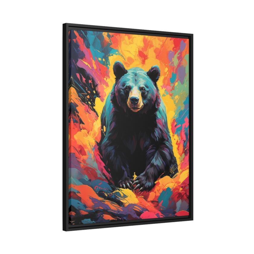 black bear vivid instincts framed canvas