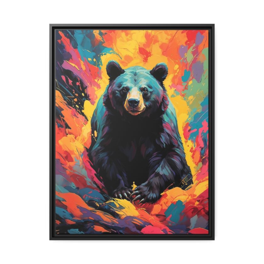 black bear vivid instincts framed canvas