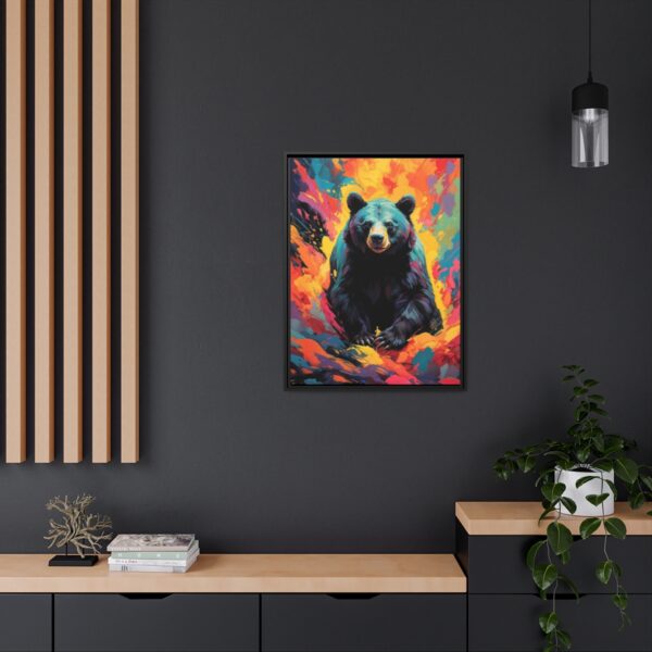 black bear vivid instincts framed canvas