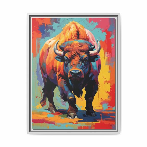 bison vivid instincts framed canvas