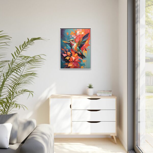 hummingbird vivid instincts framed canvas