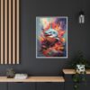 shark vivid instincts framed canvas