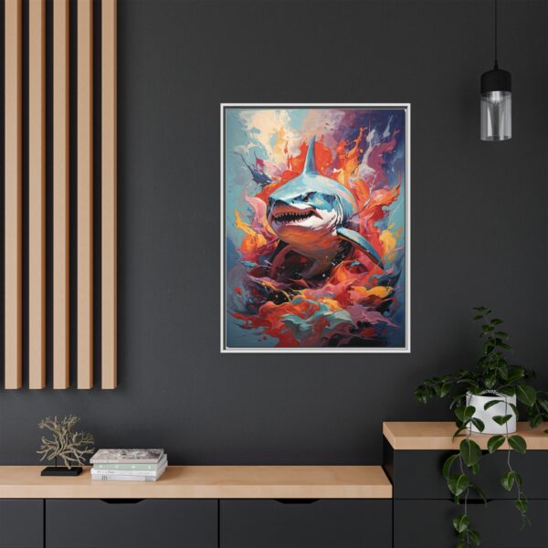 shark vivid instincts framed canvas