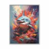 shark vivid instincts framed canvas